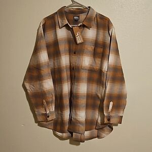 NWT Womans Eddie Bauer Ballard flannel tobacco sz.L